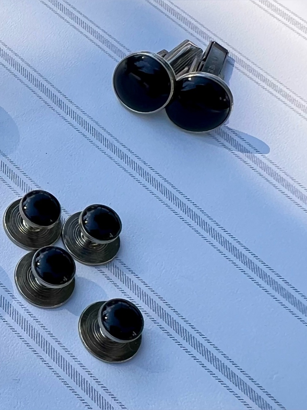 Pioneer Black Cufflinks and Shirt Stud Set